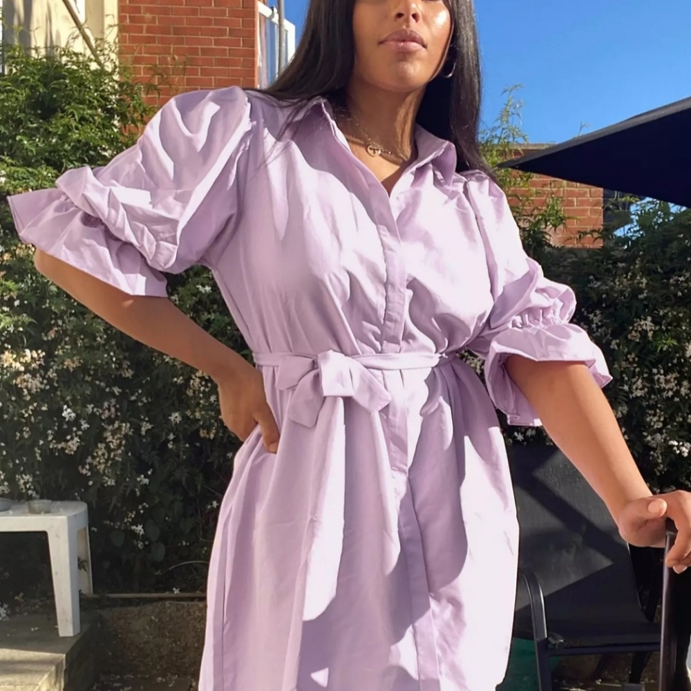 PLUS SIZE MISGUIDED puff sleeve shirt dress